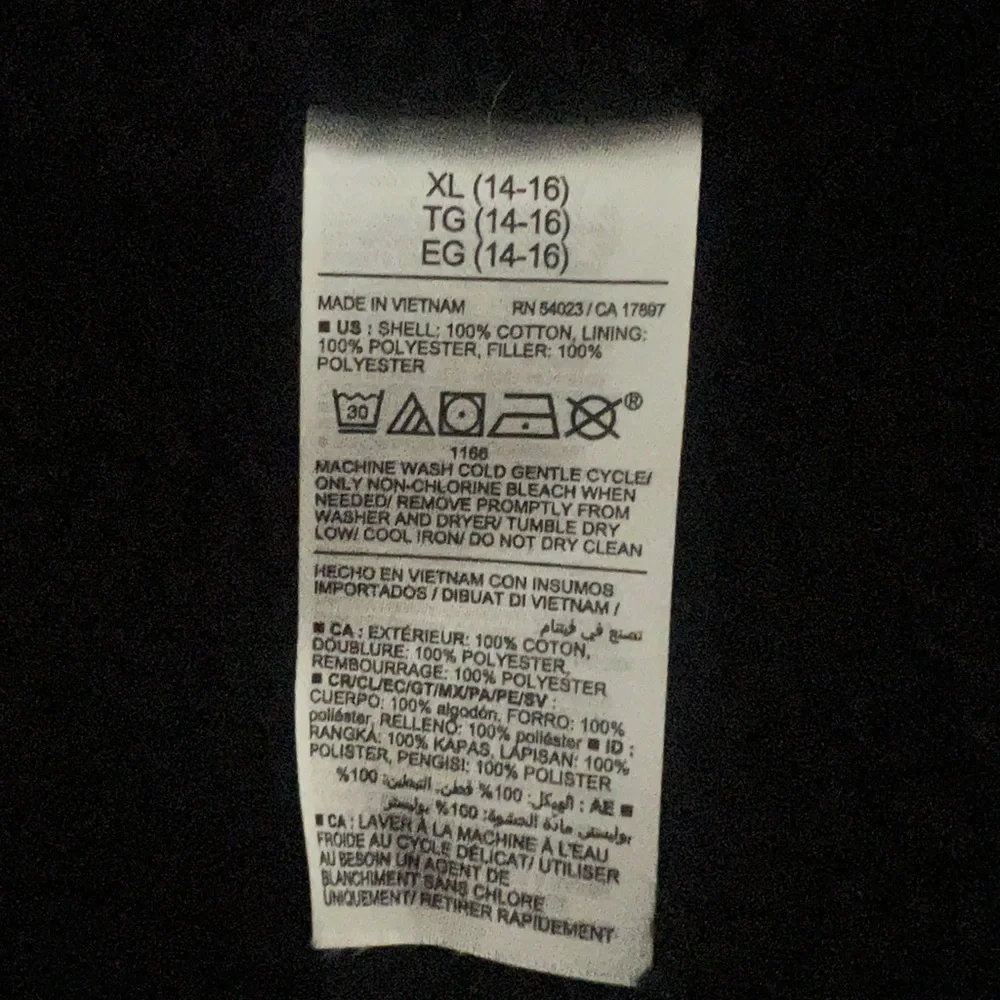 Boys Old Navy Plaid Sherpa-Lined Jacket XL Black White